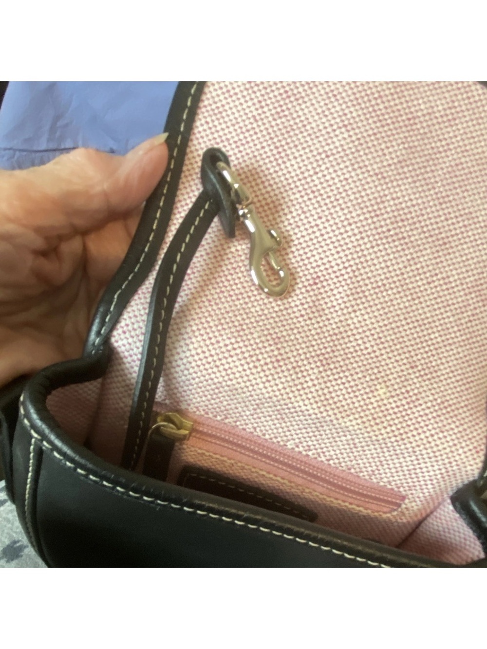 Dooney & Bourke Black Leather Mini Saddle Crossbody with Gold Hardware - Picture 10 of 15